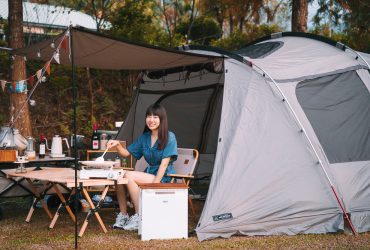 露營裝備必買！露營野餐兩用！韓國昌信FRANCO摺疊邊桌＋垃圾桶，露營好物團購一定要買！